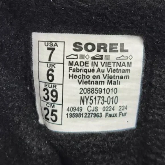 SOREL WOMEN'S  Whitney II Short Lace Waterproof Boots black Size 7 EUC - Picture 9 of 9